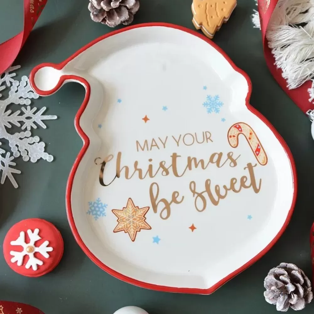 Outlet Assiette Déco De Noël - Etoile, Père Noël, Gant, étoile Assiettes De Noël