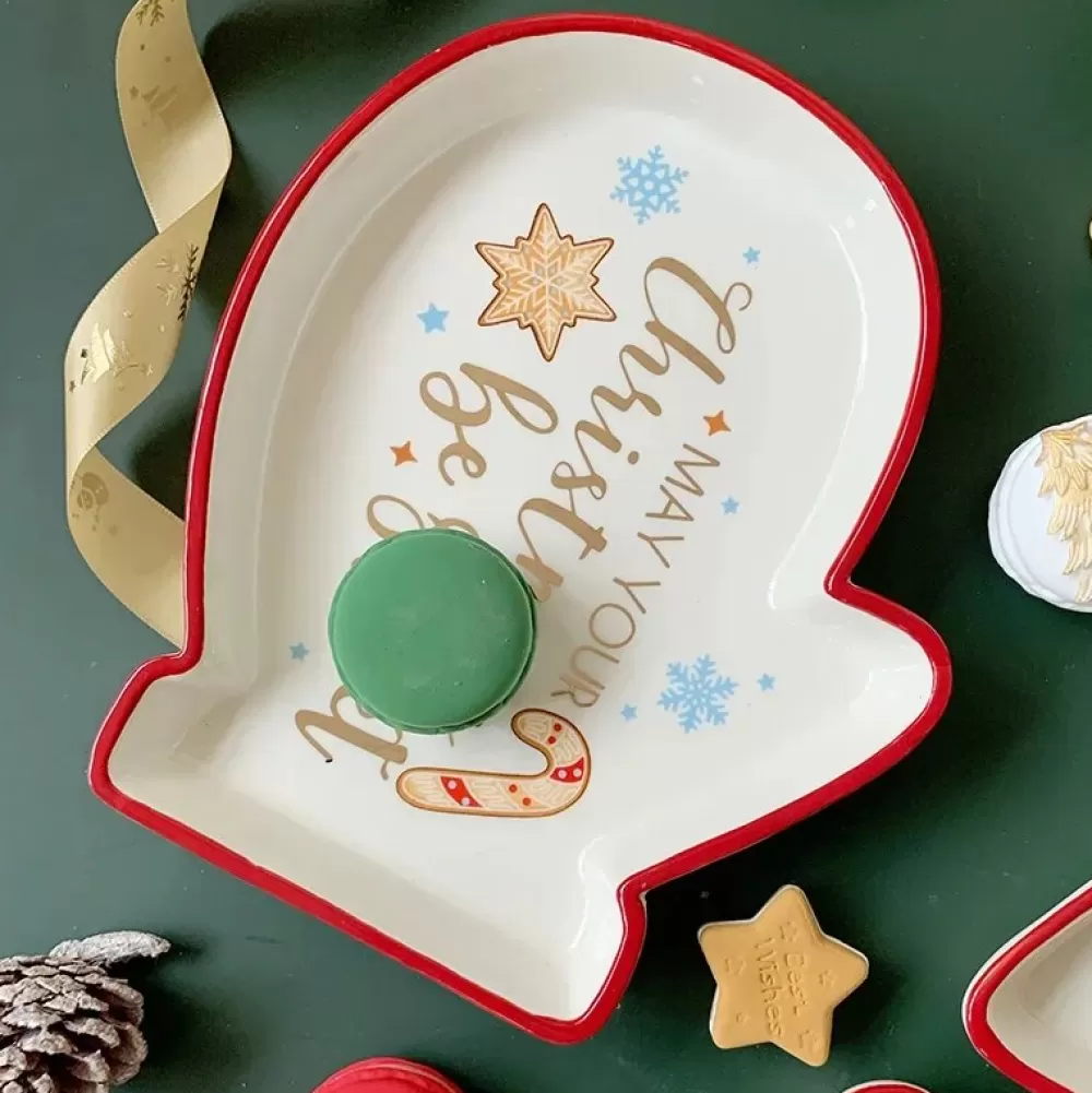 Outlet Assiette Déco De Noël - Etoile, Père Noël, Gant, étoile Assiettes De Noël