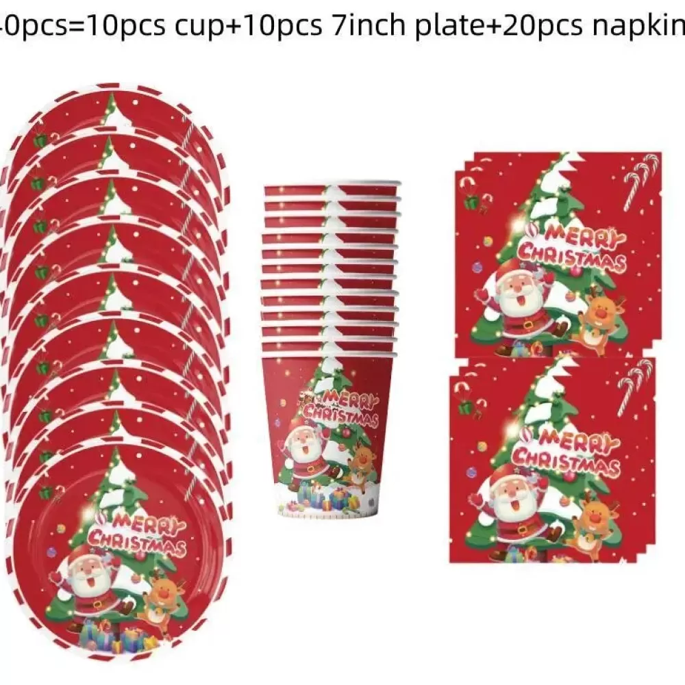 Best Assiette De Noël Jetable Décorations De Noël Pas Cher | Assiettes De Noël