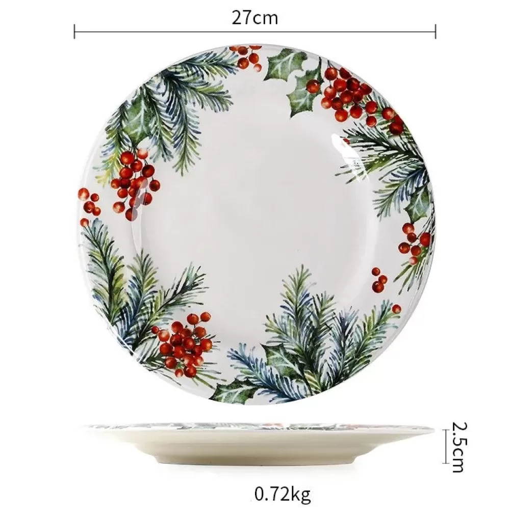 Fashion Assiette De Noël Verte Décorations De Noël Vertes | Assiettes De Noël