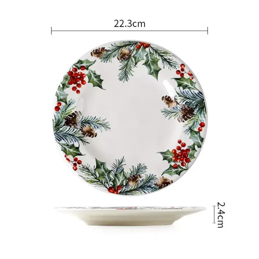 Fashion Assiette De Noël Verte Décorations De Noël Vertes | Assiettes De Noël