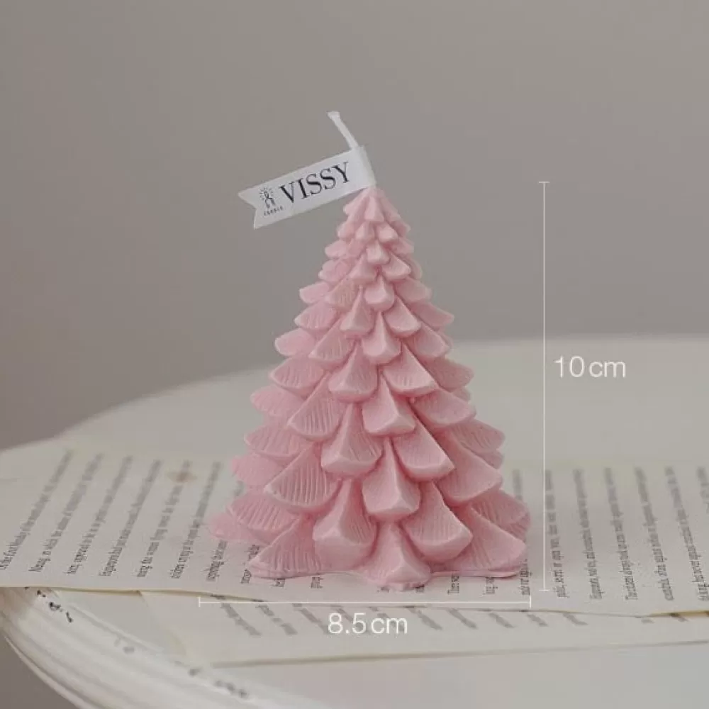 Online Bougie De Noël - Sapin Rose Bougies De Noël
