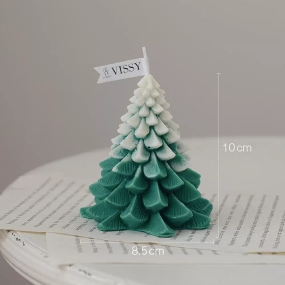 Outlet Bougie De Noël - Sapin Vert Enneigé Décorations De Noël Pas Cher | Décorations De Noël Vertes
