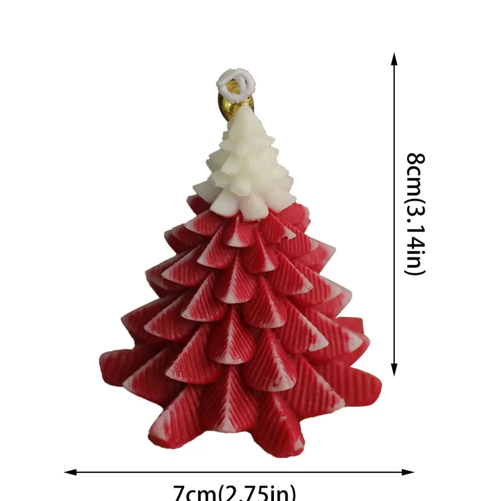 Sale Bougie Sapin De Noël En Cire De Paraffine Naturelle : Rouge Et Blanc Décorations De Noël Pas Cher | Décorations De Noël Scandinaves