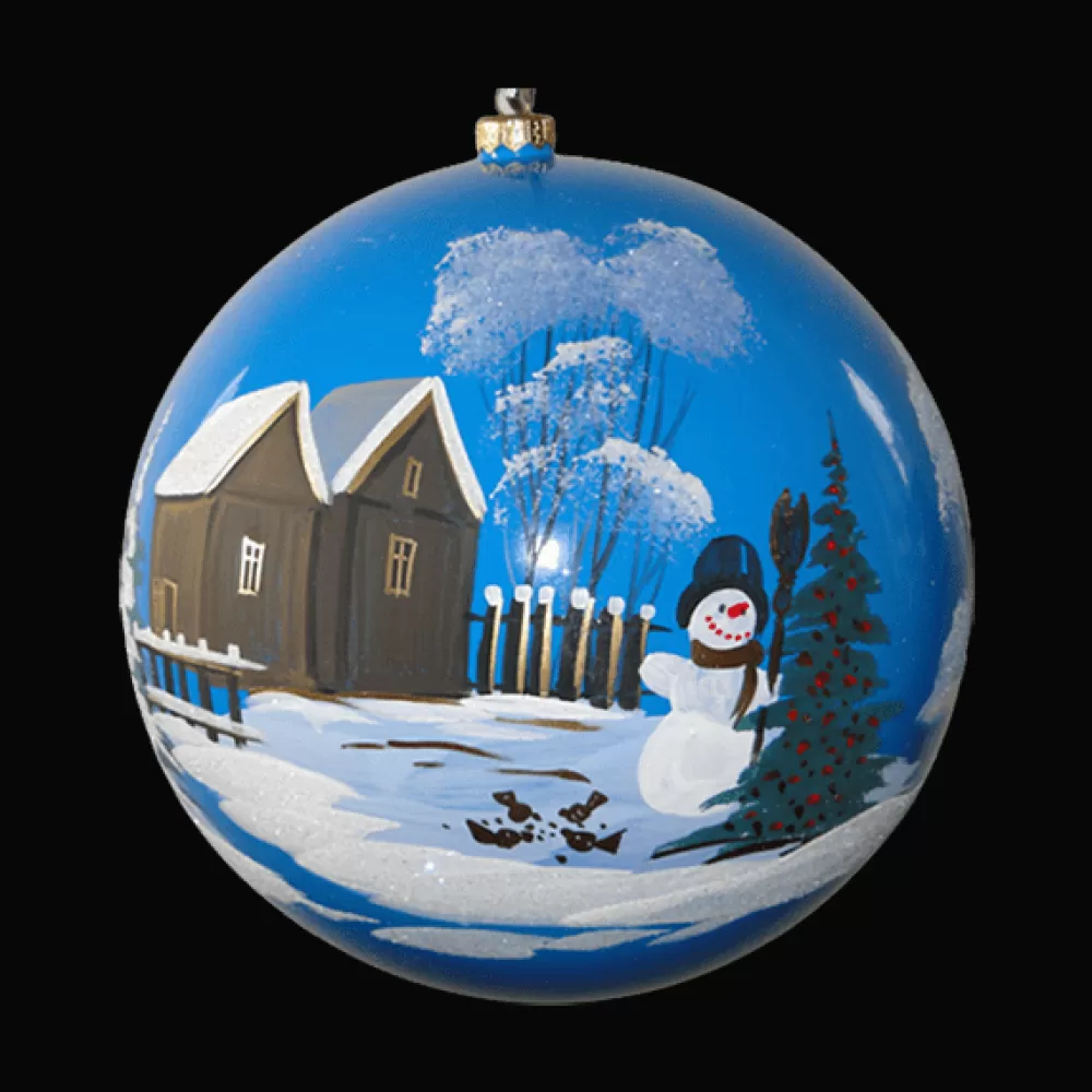 Outlet Boule De Noël Faite Main - Bleu Clair - Bonhomme De Neige Décorations De Noël Scandinaves | Décorations De Noël Bleues