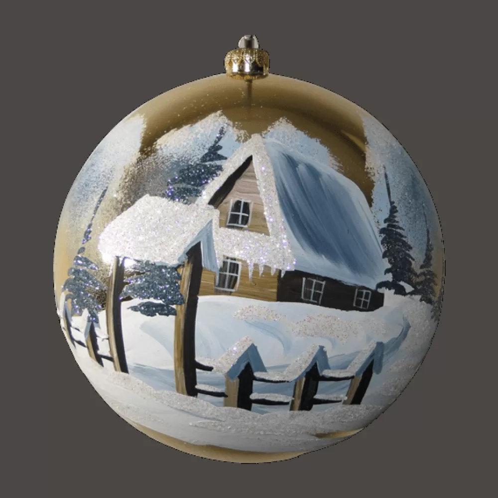 Fashion Boule De Noël Faite Main - Or - Portail De La Maison Décorations De Noël Dorées | Boules De Noël Faites Main
