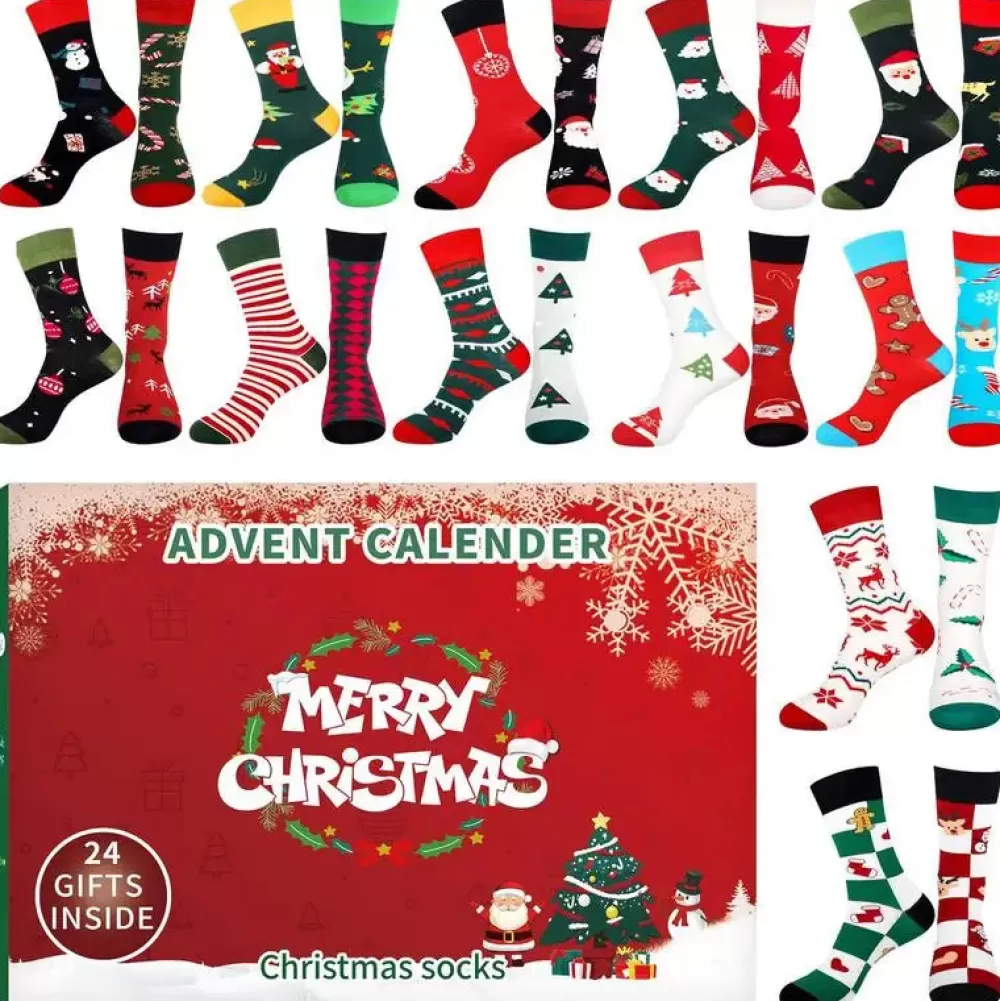 Fashion Calendrier De L'avent Chaussette Calendriers De L'Avent De Noël