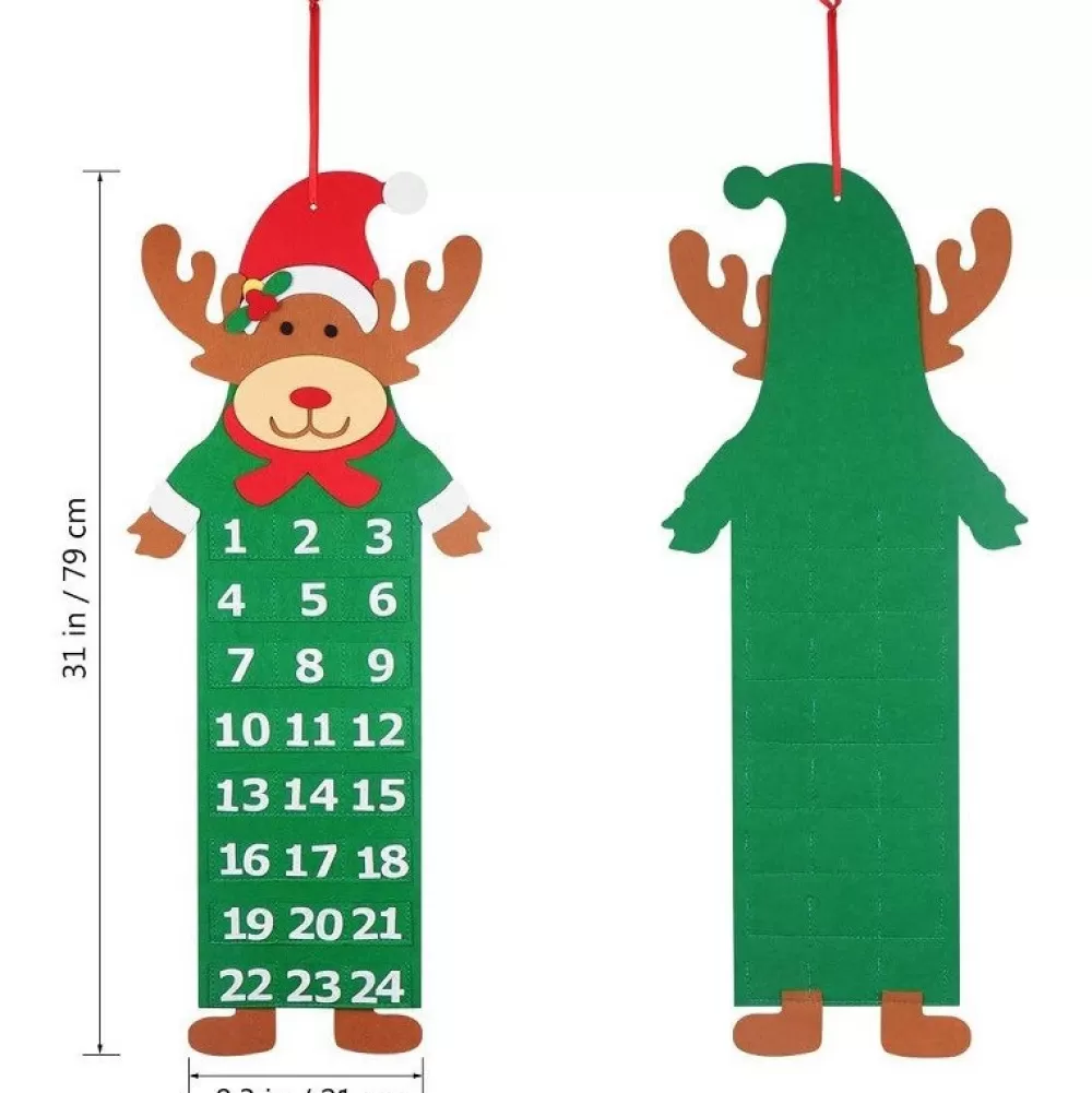 Outlet Calendrier De L'avent Renne En Feutrine Calendriers De L'Avent De Noël