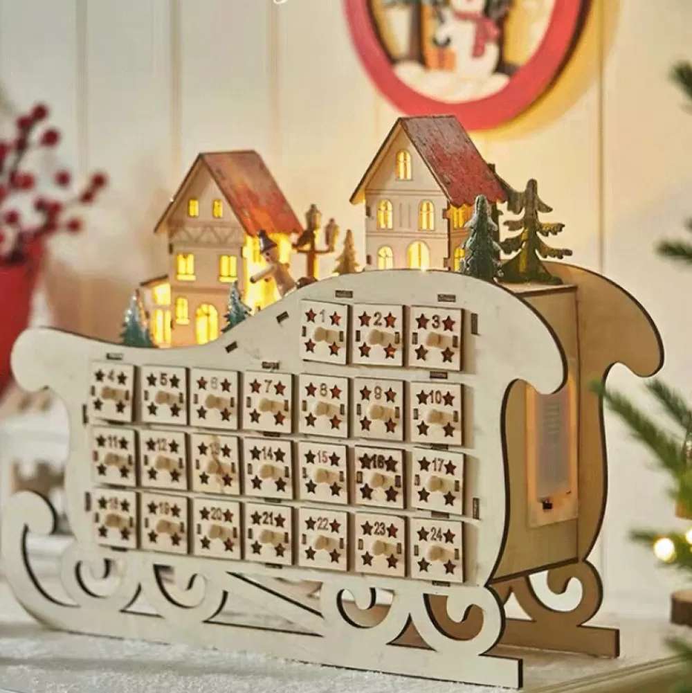 Store Calendrier De L'avent Traineau (LED) Calendriers De L'Avent De Noël