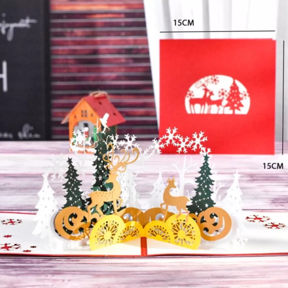 Online Carte De Noël 3D - Décor De Noël Cartes De Voeux De Noël