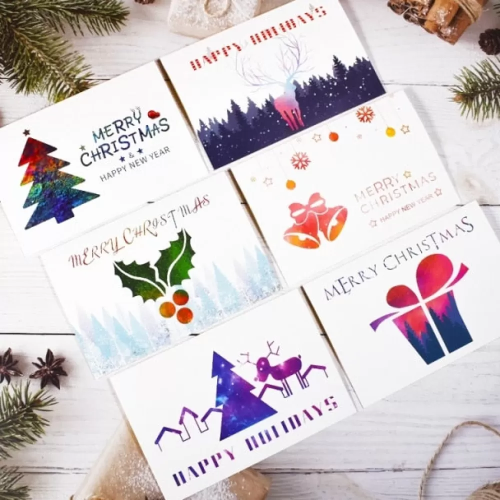 Fashion Carte De Noël - Blanche Cartes De Voeux De Noël | Décorations De Noël Scandinaves