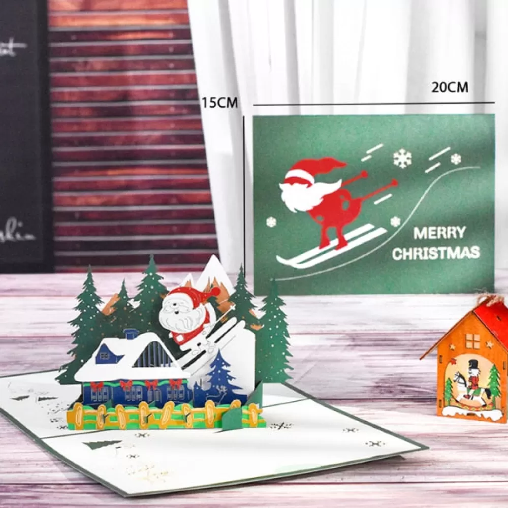 Online Carte De Noël En Relief - Piste De Ski Cartes De Voeux De Noël