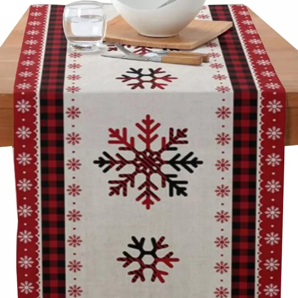 Store Chemin De Table Noël Flocon De Neige Chemins De Table De Noël
