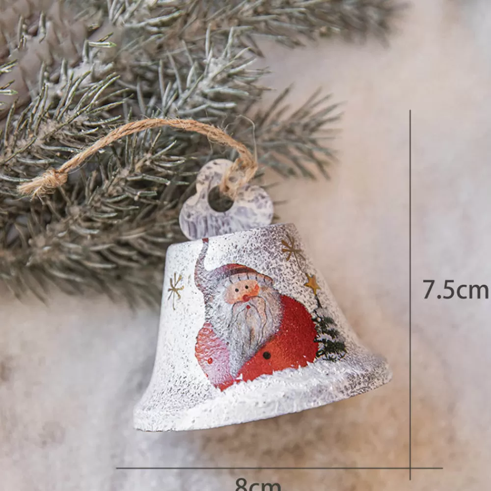 Clearance Cloche Blanche De Noël Avec Père Noël Décorations De Noël Scandinaves | Cloches De Noël