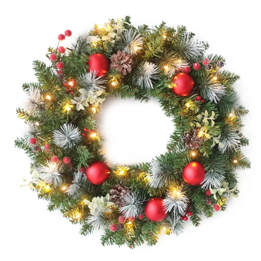 Discount Couronne De Noël Illuminée Extérieur Couronnes De Noël