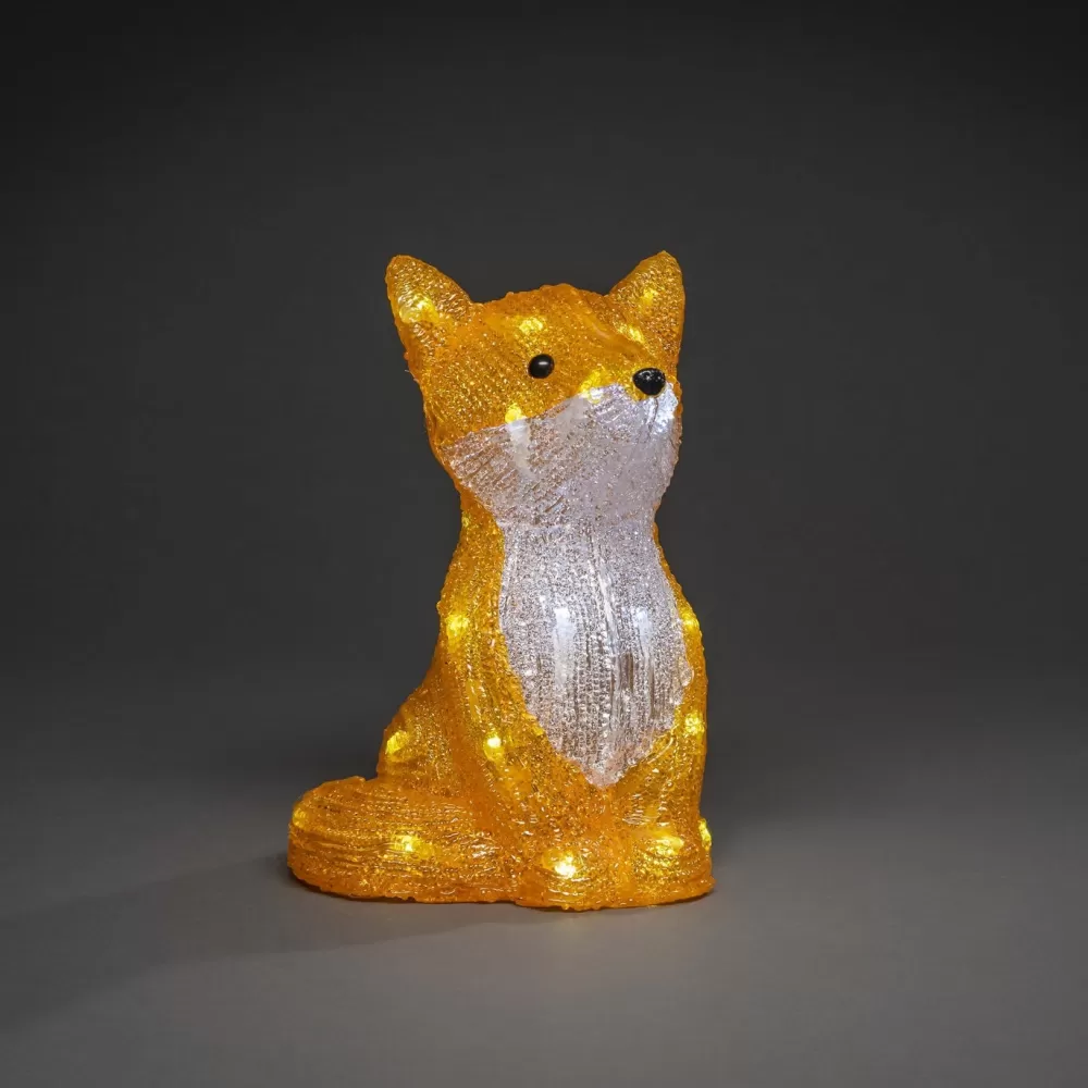 Discount Décoration De Noël En Acrylique - Renard Assis Personnages Illuminés De Noël