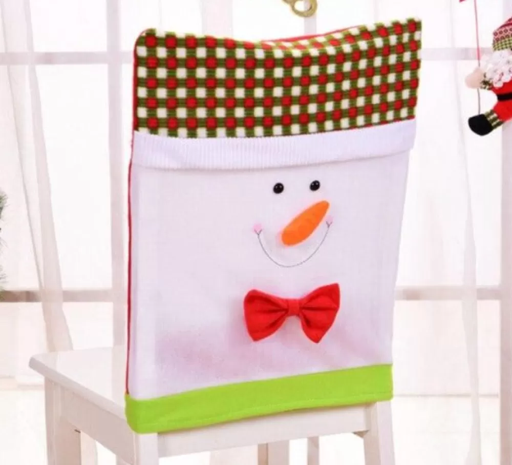 Online Housse De Chaise Noël - Bonhomme De Neige Housses De Chaise De Noël