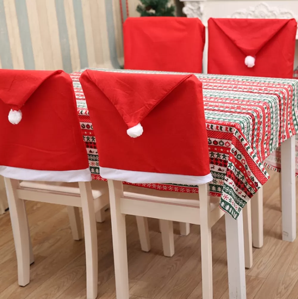 Outlet Housse De Chaise Noël - Bonnet De Noël Décorations De Noël Pas Cher | Housses De Chaise De Noël