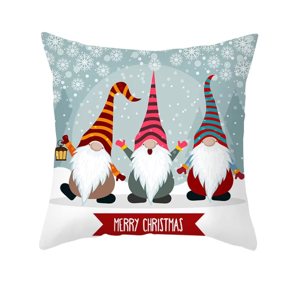 Cheap Housse De Coussin De Noël : Lutins Chapeaux Rayés Housse De Coussin De Noël