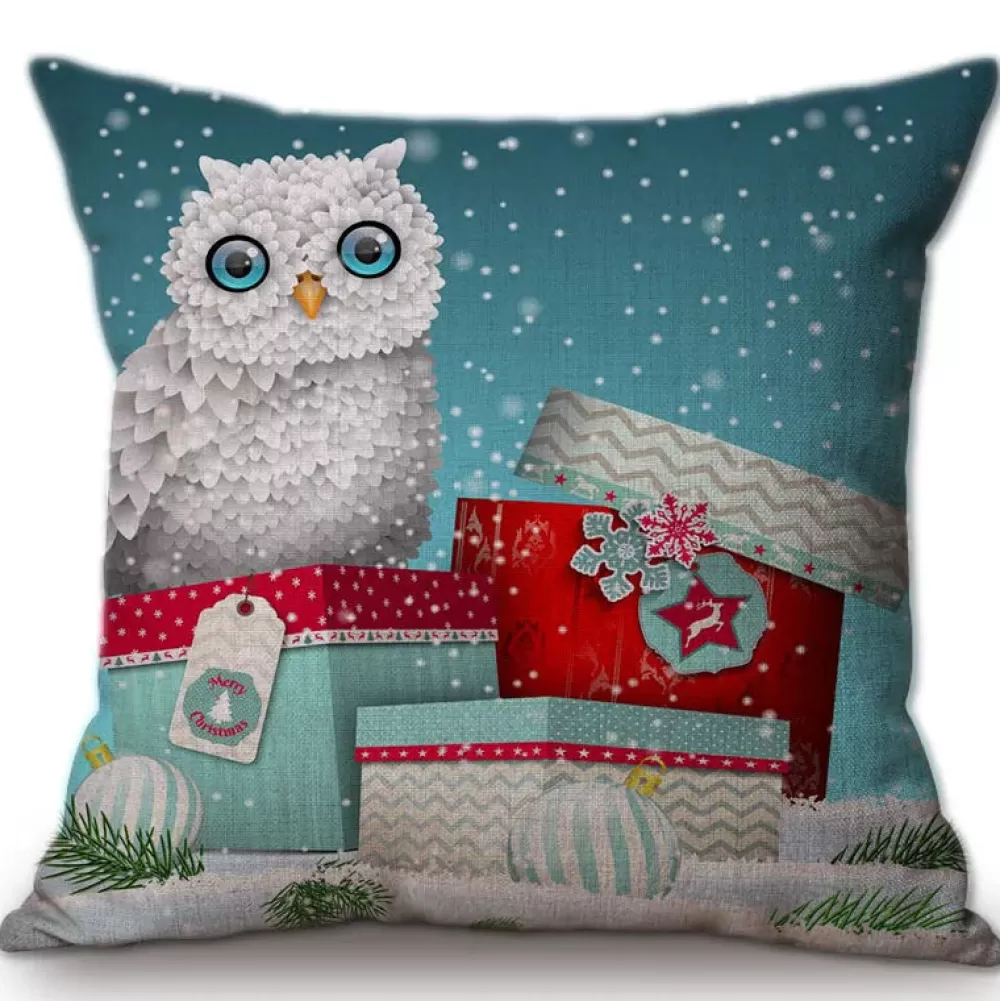Best Sale Housse De Coussin Hibou Neige Housse De Coussin De Noël