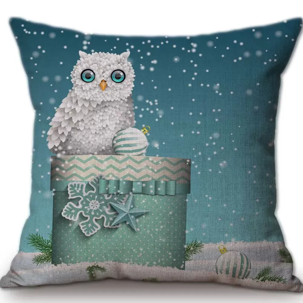 Best Sale Housse De Coussin Hibou Neige Housse De Coussin De Noël