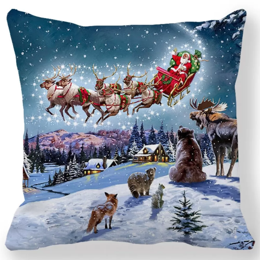 Online Housse De Coussin Thème Noël Décorations De Noël Pas Cher | Housse De Coussin De Noël