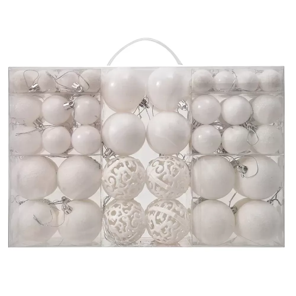Flash Sale Lot De 100 Boules De Noël Blanc Décorations De Noël Scandinaves | Lots De Boules De Noël