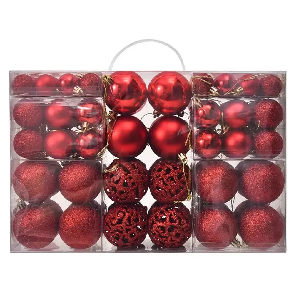 Sale Lot De 100 Boules De Noël Rouge Décorations De Noël Rouges | Lots De Boules De Noël