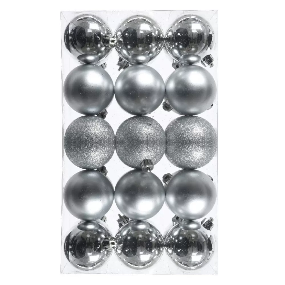 Outlet Lot De 30 Boules De Noël Argentées 6 Cm Décorations De Noël Argentées | Lots De Boules De Noël