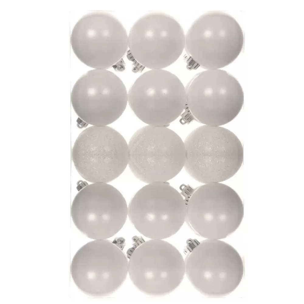 Outlet Lot De 30 Boules De Noël Blanches 6 Cm Décorations De Noël Scandinaves | Lots De Boules De Noël