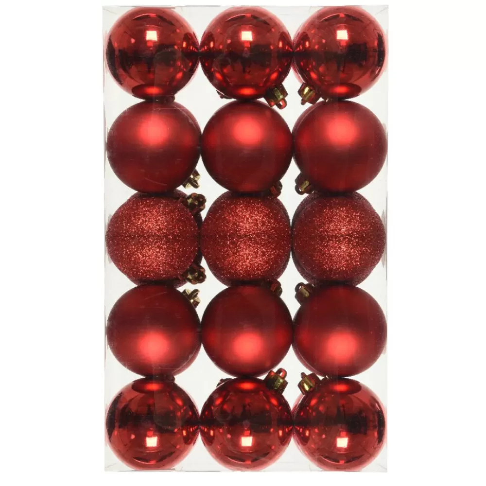 Shop Lot De 30 Boules De Noël Rouges 6 Cm Décorations De Noël Rouges | Lots De Boules De Noël