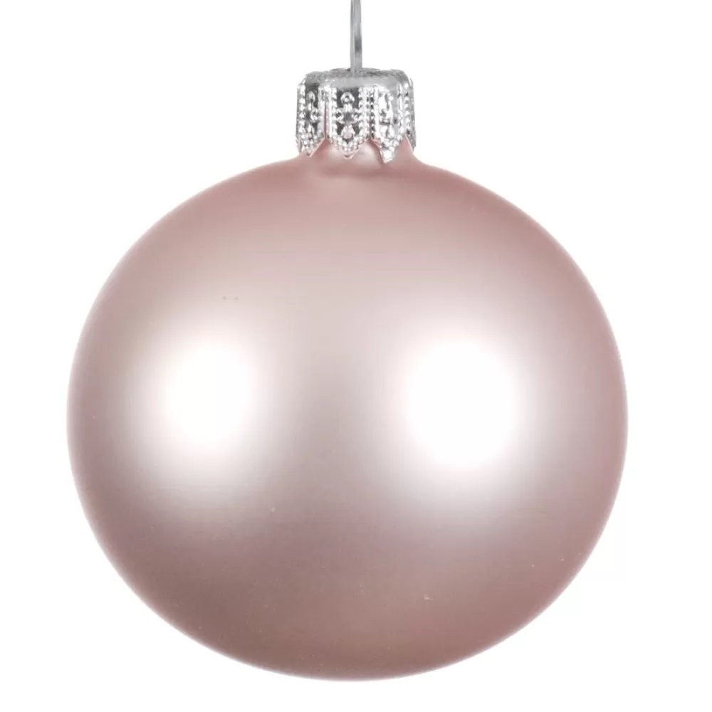 Outlet Lot De 4 Boules De Noël Mates 10 Cm - Rose Poudré Lots De Boules De Noël