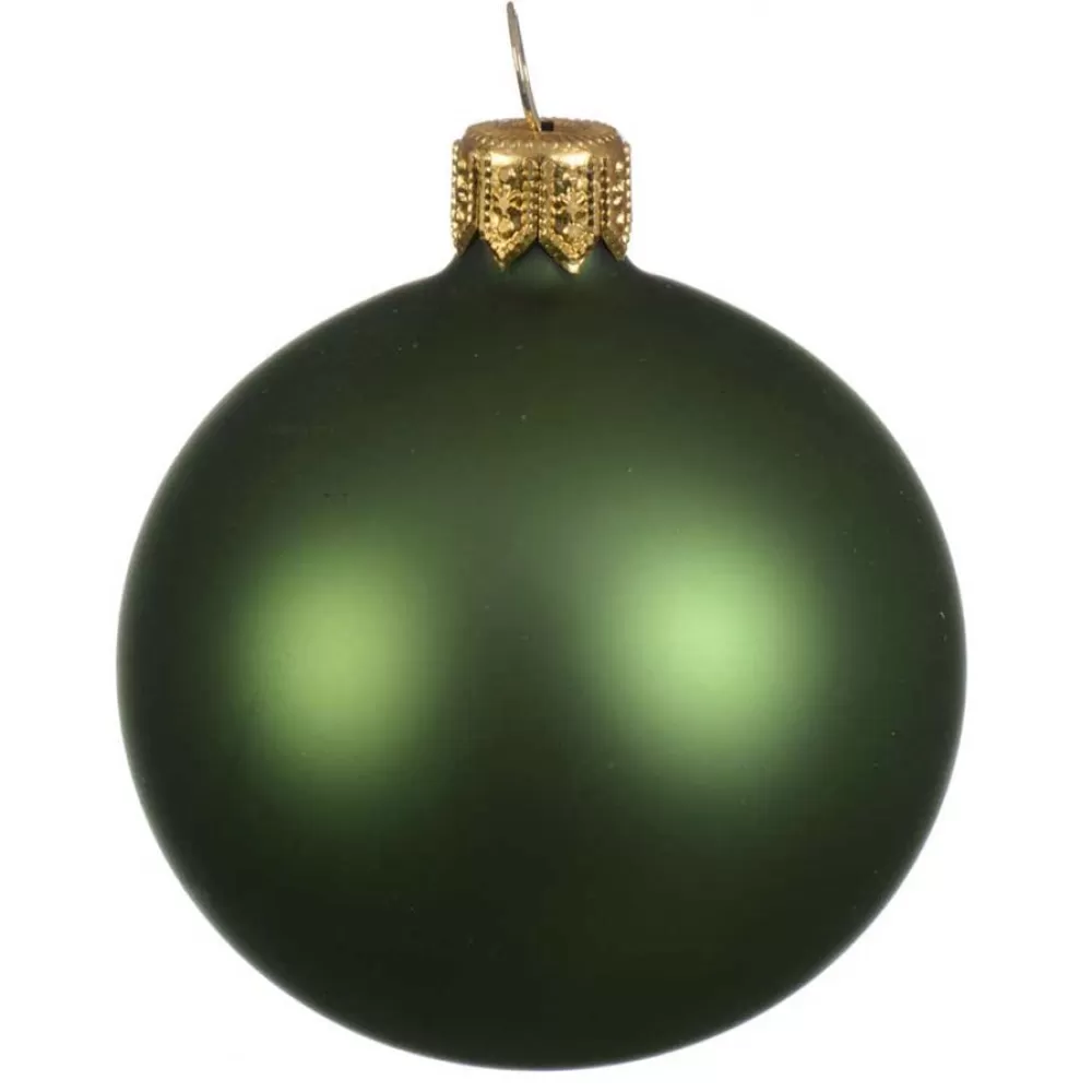 Cheap Lot De 4 Boules De Noël Mates 10 Cm- Vert Sapin Décorations De Noël Vertes | Lots De Boules De Noël