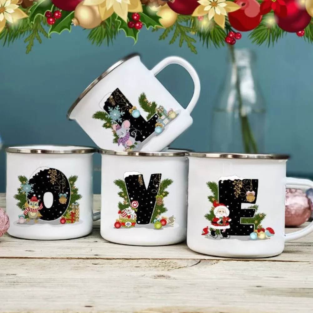 Best Mugs Tasse De Noël - Lettre Au Choix Décorations De Noël Pas Cher | Mugs & Tasses De Noël