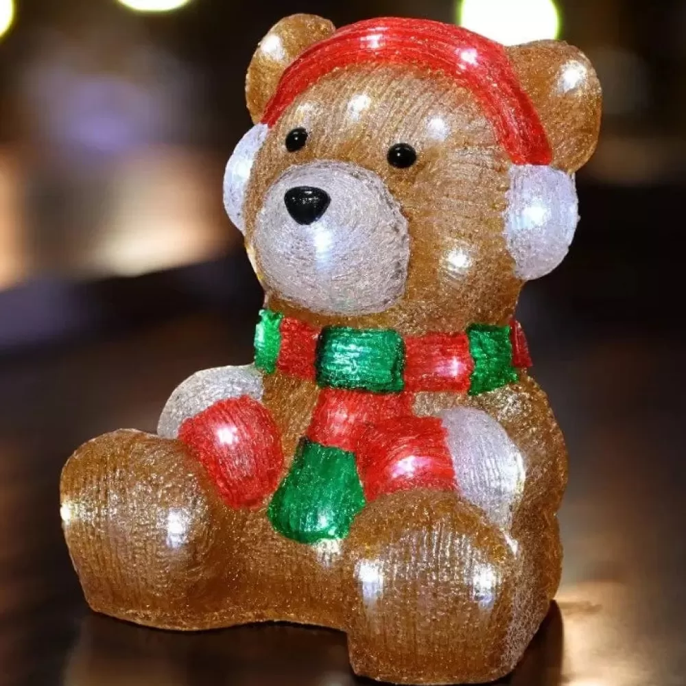 Hot Ours De Noël Lumineux En Acrylique Personnages Illuminés De Noël