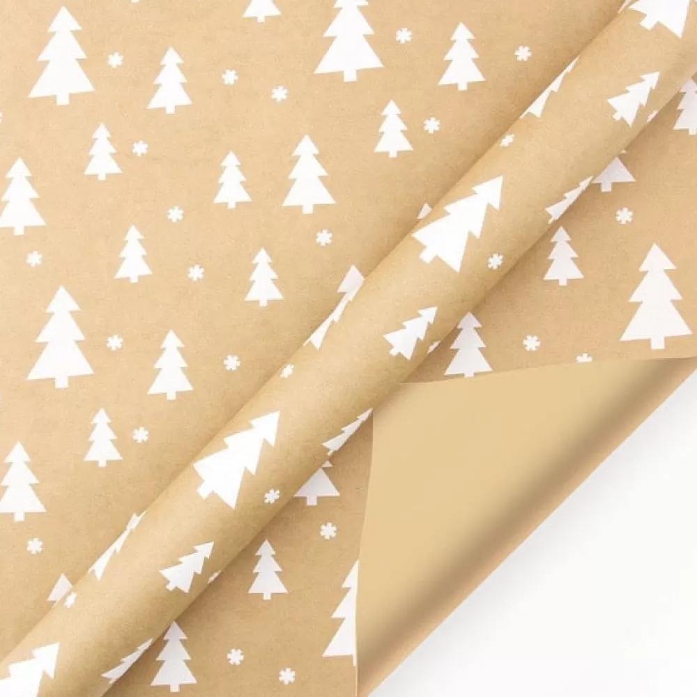 Fashion Papier Cadeau De Noël - Sapin Blanc Décorations De Noël Pas Cher | Papier Cadeau De Noël
