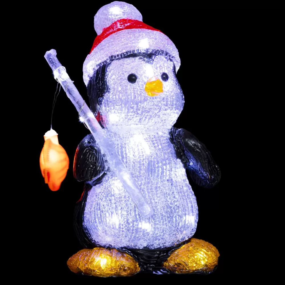 Best Pingouin Lumineux Acrylique Illuminé Personnages Illuminés De Noël