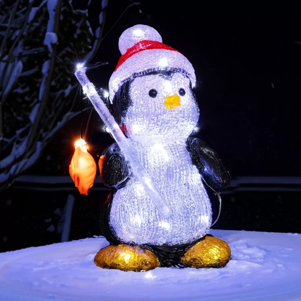 Best Pingouin Lumineux Acrylique Illuminé Personnages Illuminés De Noël