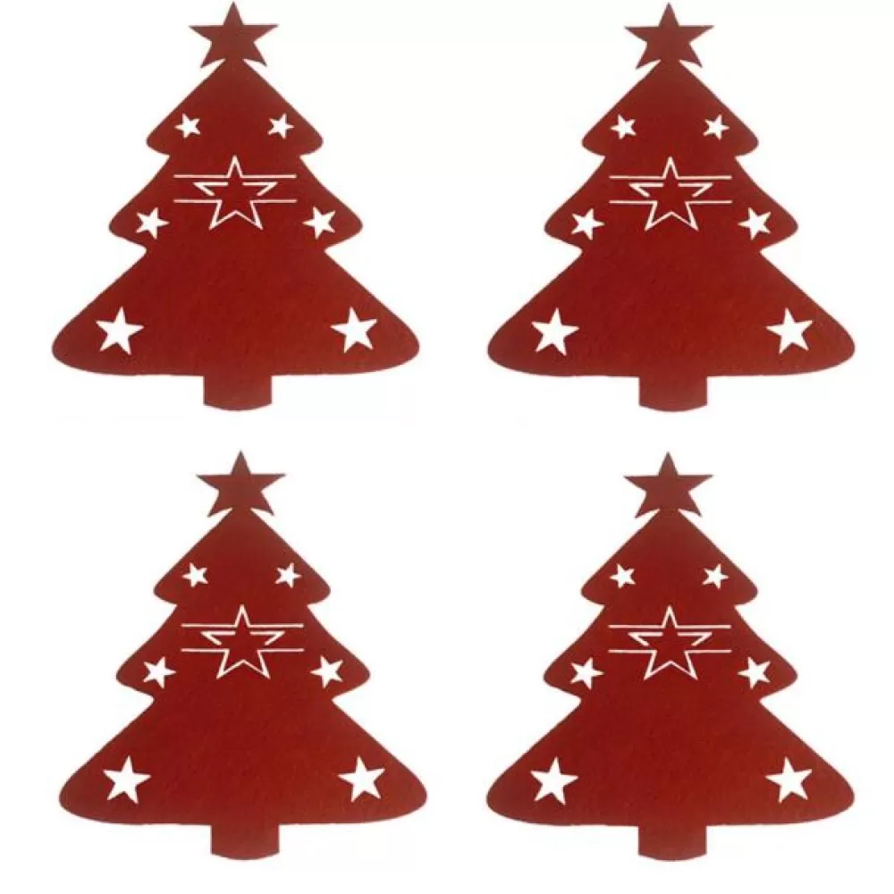 Hot Porte Couvert De Noël - Sapin Avec Etoile Portes-Couverts De Noël | Décorations De Noël Vertes