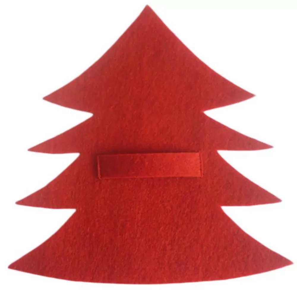 Shop Porte Couvert Noël Feutrine - Rouge Décorations De Noël Pas Cher | Portes-Couverts De Noël