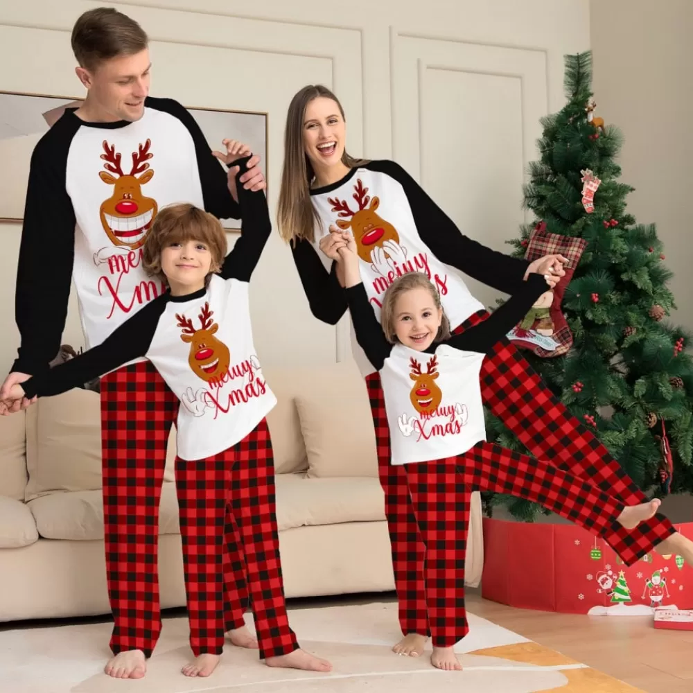 Outlet Pyjama De Noël Famille : Tête De Renne Pyjamas De Noël