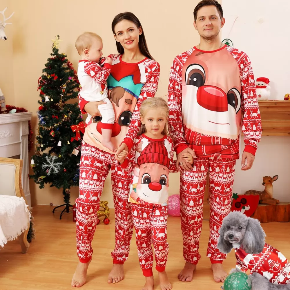Hot Pyjamas Moche De Noël : Renne Avec Un Chapeau De Lutin Pyjamas De Noël