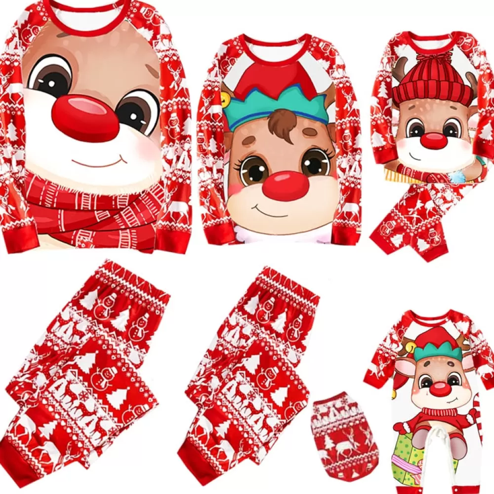 Hot Pyjamas Moche De Noël : Renne Avec Un Chapeau De Lutin Pyjamas De Noël