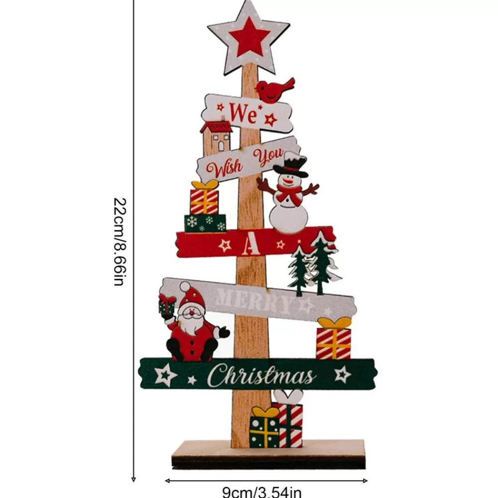 Clearance Sapin De Noël En Bois : Bonhomme De Neige Et Père Noël Décorations De Noël Pas Cher