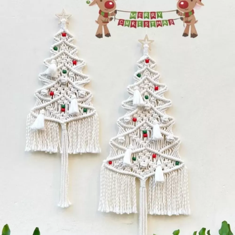 Fashion Sapin De Noël Mural En Macramé Sapin De Noël Mural