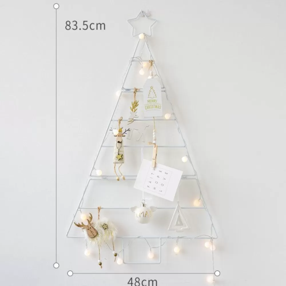 Store Sapin Mural De Noël - Blanc Décorations De Noël Scandinaves | Sapin De Noël Mural