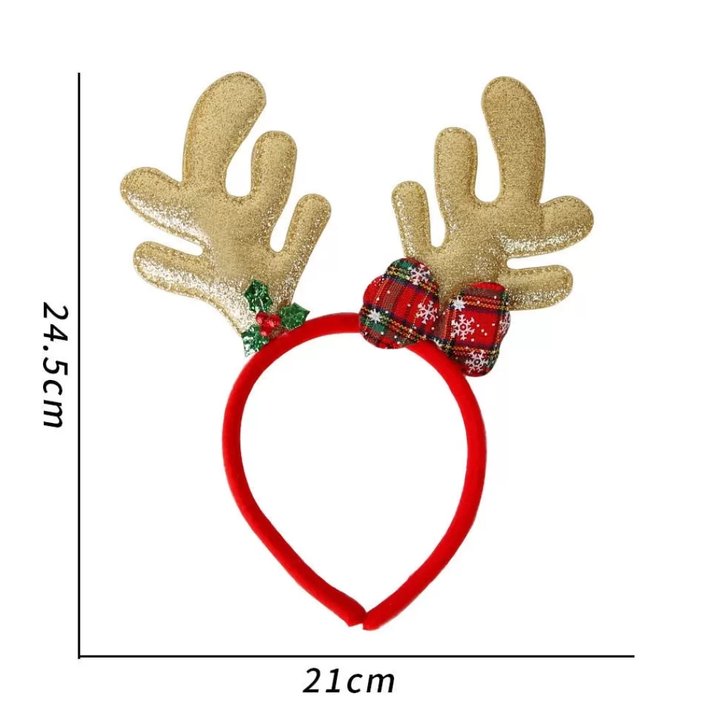 Shop Serre-tête De Noël Femme : Bois De Renne Or Serre-Têtes De Noël