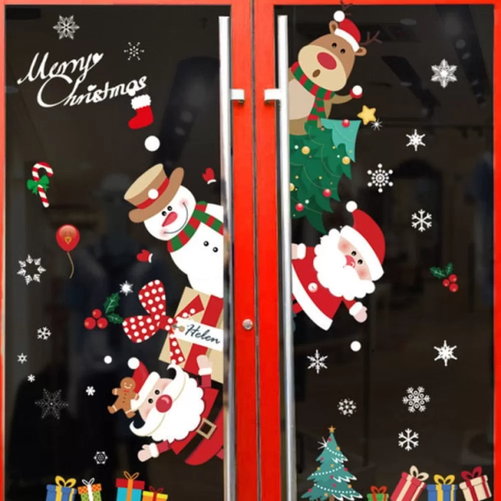 Fashion Stickers De Noël - Fenêtre D'hiver Décorations De Noël Pas Cher | Gommettes Et Stickers De Noël