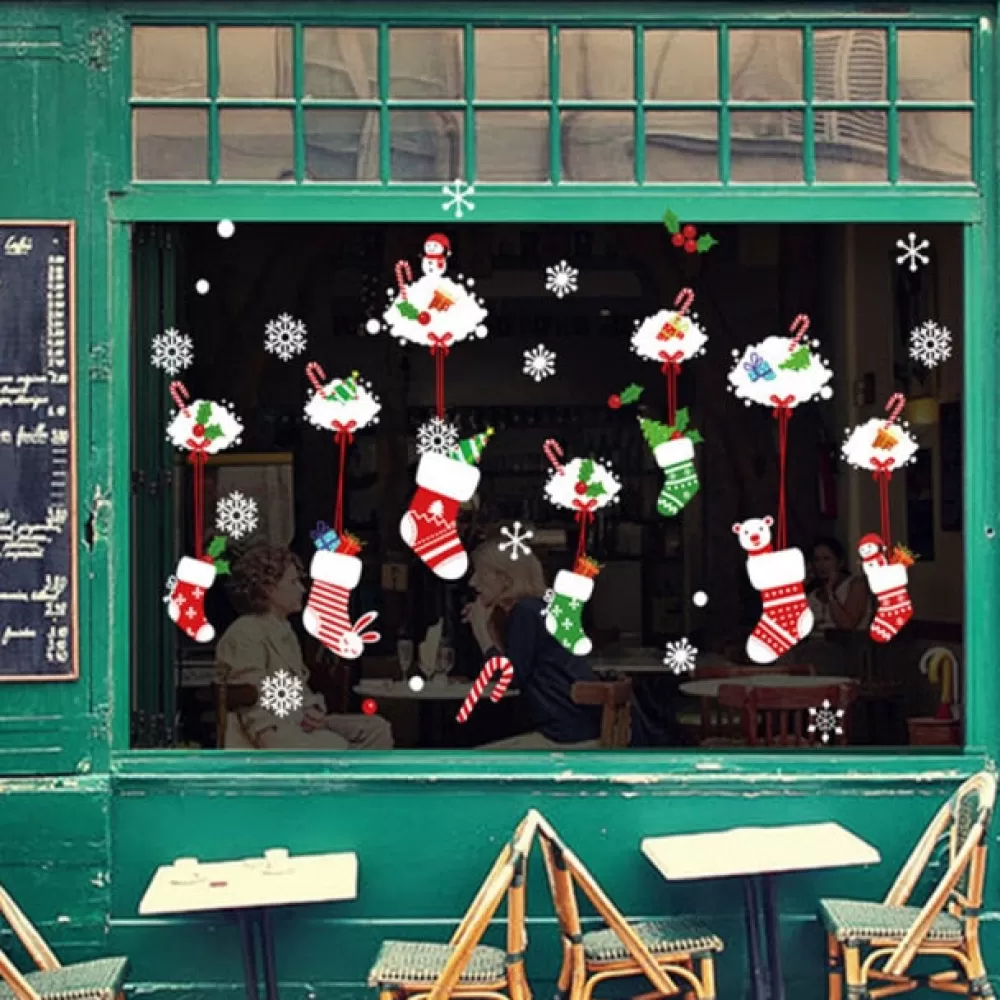 New Stickers De Noël - Vitrine De Noël Décorations De Noël Pas Cher | Gommettes Et Stickers De Noël