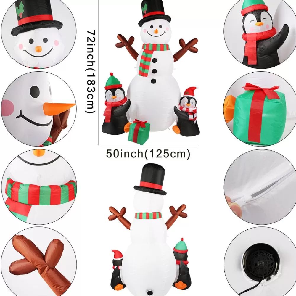 Sale Structure De Noël Gonflable - Bonhomme De Neige Et Pingouins Structures Gonflables De Noël